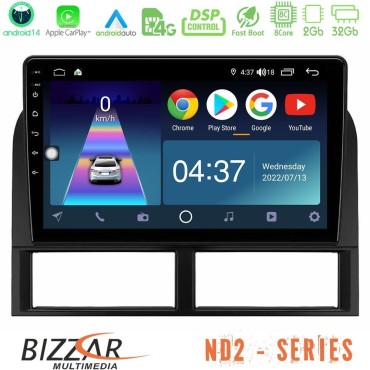 Bizzar ND2 Series 8Core Android14 2+32GB  Jeep Grand Cherokee 1999-2004 Navigation Multimedia Tablet 9" Με Carplay &amp; Android Auto