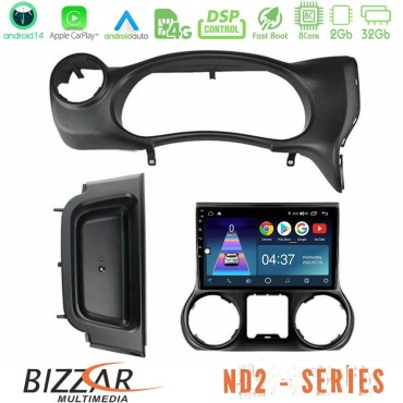 Bizzar ND2 Series 8Core Android14 2+32GB  Jeep Wrangler 2014-2017 Navigation Multimedia Tablet 10" Με Carplay &amp; Android Auto