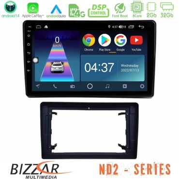 Bizzar ND2 Series 8Core Android14 2+32GB  Chrysler / Dodge / Jeep Navigation Multimedia Tablet 10" Με Carplay &amp; Android Auto