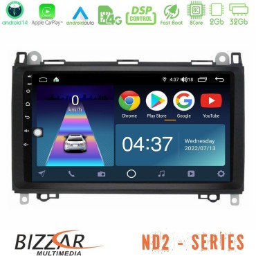 Bizzar ND2 Series 8Core Android14 2+32GB  Mercedes A/B/Vito/Sprinter Class Navigation Multimedia Tablet 9" Με Carplay &amp; Android Auto
