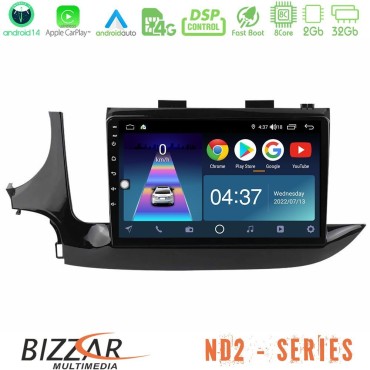 Bizzar ND2 Series 8Core Android14 2+32GB  Opel Mokka 2016-2020 Navigation Multimedia Tablet 9" Με Carplay &amp; Android Auto