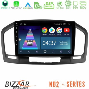 Bizzar ND2 Series 8Core Android14 2+32GB  Opel Insignia 2008-2013 Navigation Multimedia Tablet 9" Με Carplay &amp; Android Auto