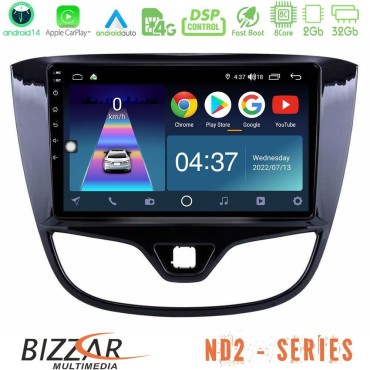Bizzar ND2 Series 8Core Android14 2+32GB  Opel Karl 2017-2019 Navigation Multimedia Tablet 9" Με Carplay &amp; Android Auto