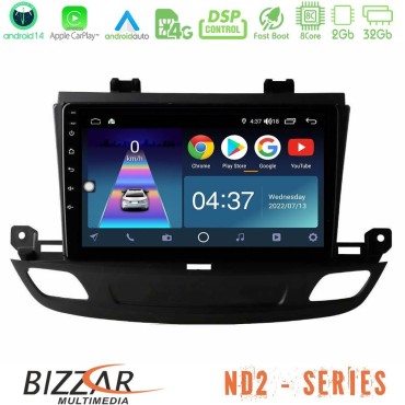 Bizzar ND2 Series 8Core Android14 2+32GB  Opel Insignia 2 2017-2020 Navigation Multimedia Tablet 9"  Με Carplay &amp; Android Auto