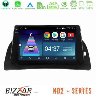 Bizzar ND2 Series 8Core Android14 2+32GB  Renault Kangoo 2015-2018 Navigation Multimedia Tablet 9" Με Carplay &amp; Android Auto