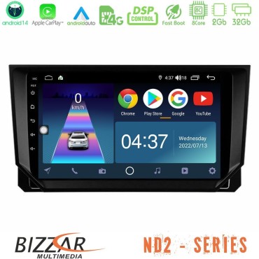 Bizzar ND2 Series 8Core Android14 2+32GB  Seat Arona/Ibiza Navigation Multimedia Tablet 9" Με Carplay &amp; Android Auto