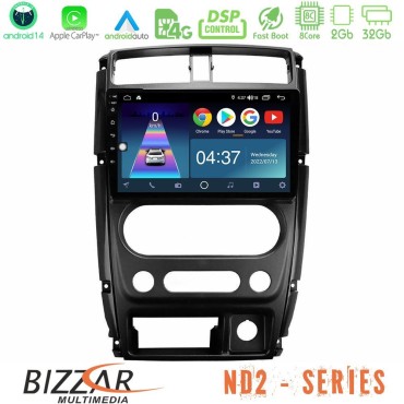 Bizzar ND2 Series 8Core Android14 2+32GB  Suzuki Jimny 2007-2017 Navigation Multimedia Tablet 9" Με Carplay &amp; Android Auto