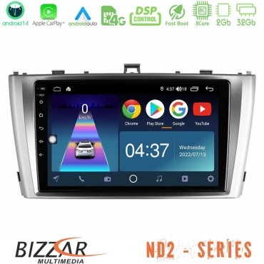 Bizzar ND2 Series 8Core Android14 2+32GB  Toyota Avensis T27 Navigation Multimedia Tablet 9" Με Carplay &amp; Android Auto