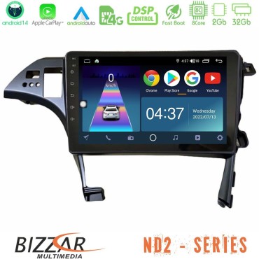Bizzar ND2 Series 8Core Android14 2+32GB  Toyota Prius 2010-2015 Navigation Multimedia Tablet 10" Με Carplay &amp; Android Auto