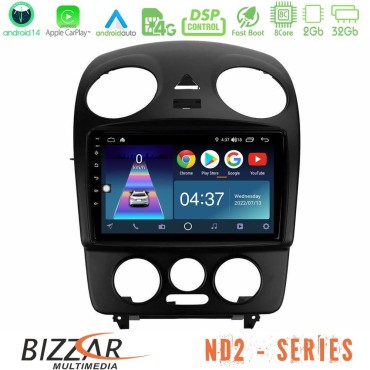 Bizzar ND2 Series 8Core Android14 2+32GB  VW Beetle Navigation Multimedia Tablet 9" Με Carplay &amp; Android Auto