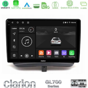 Clarion GL700 Series 8Core Android13 4+64GB Ford Courier 2015-2023 Navigation Multimedia Tablet 9" Με Carplay &amp; Android Auto