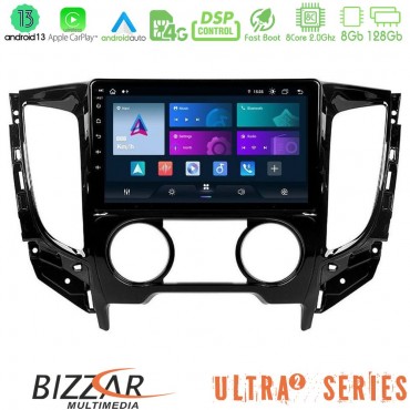 Bizzar Ultra Series Mitsubishi L200 2016-&gt; &amp; Fiat Fullback (Manual A/C) 8core Android13 8+128GB Navigation Multimedia Tablet 9"