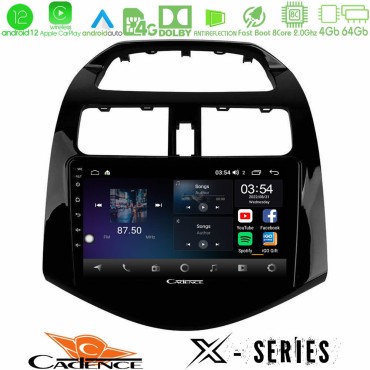 Cadence X Series Chevrolet Spark 2009-2015 8core Android 14 4+64GB Navigation Multimedia Tablet 9"