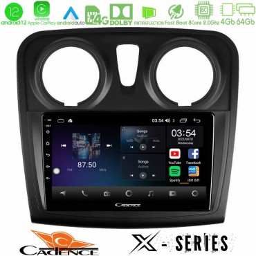 Cadence X Series Dacia Dokker 2014-2021 8core Android 14 4+64GB Navigation Multimedia Tablet 9"
