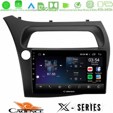 Cadence X Series Honda CiviC Hatchback 2006-2011 8core Android 14 4+64GB Navigation Multimedia Tablet 9"