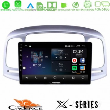 Cadence X Series Hyundai Accent 2006-2011 8core Android 14 4+64GB Navigation Multimedia Tablet 9"