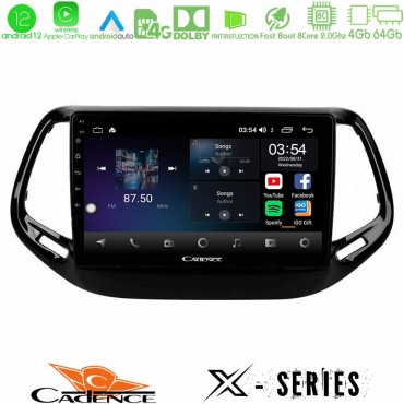 Cadence X Series Jeep Compass 2017&gt; 8core Android 14 4+64GB Navigation Multimedia Tablet 10"