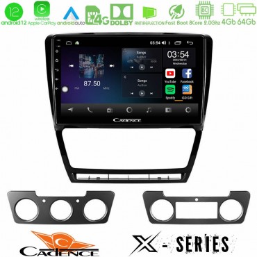 Cadence X Series Skoda Octavia 5 8core Android 14 4+64GB Navigation Multimedia Tablet 10"