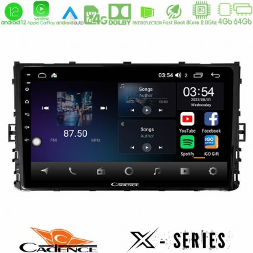 Cadence X Series VW MQB 2017-&gt; 8core Android 14 4+64GB Navigation Multimedia 9"