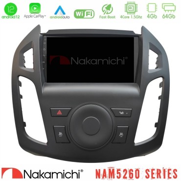 Nakamichi NAM5260 Series 4Core Android12 4+64GB Ford Transit Connect Navigation Multimedia Tablet 9" Με Carplay &amp; Android Auto