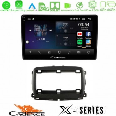 Cadence X Series  Fiat 500 2016&gt; 8core Android 14 4+64GB Navigation Multimedia Tablet 9"