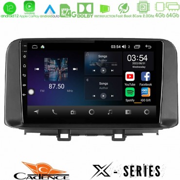 Cadence X Series Hyundai Kona 2018-2023 8core Android 14 4+64GB Navigation Multimedia Tablet 10"
