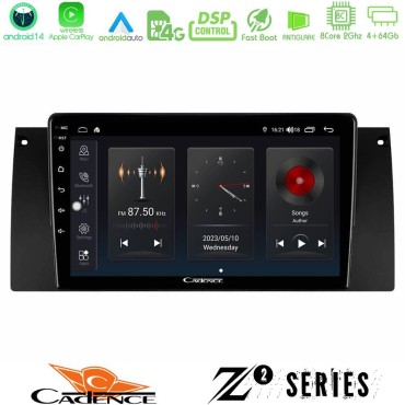 Cadence Z2 Series 8Core Android14 4+64GB  BMW 5 Series  (E39) / X5 (E53) Navigation Multimedia Tablet 9" Με Carplay &amp; Android Auto