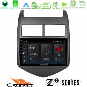 Cadence Z2 Series 8Core Android14 4+64GB  Chevrolet Aveo 2011-2017 Navigation Multimedia Tablet 9" Με Carplay &amp; Android Auto