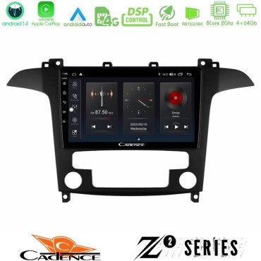 Cadence Z2 Series 8Core Android14 4+64GB  Ford S-Max 2006-2012 Navigation Multimedia Tablet 9" Με Carplay &amp; Android Auto