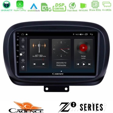 Cadence Z2 Series 8Core Android14 4+64GB  Fiat 500X Navigation Multimedia Tablet 9" Με Carplay &amp; Android Auto
