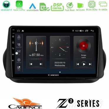 Cadence Z2 Series 8Core Android14 4+64GB  Fiat Fiorino/Citroen Nemo/Peugeot Bipper Navigation Multimedia Tablet 10" Με Carplay & Android Auto