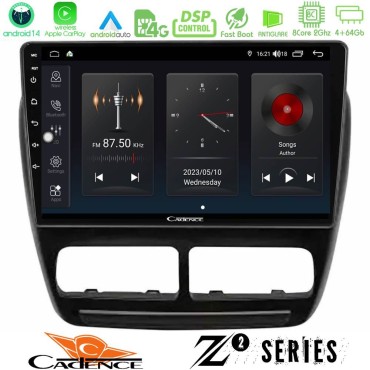 Cadence Z2 Series 8Core Android14 4+64GB  Fiat Doblo / Opel Combo 2010-2014 Navigation Multimedia Tablet 9" Με Carplay &amp; Android Auto