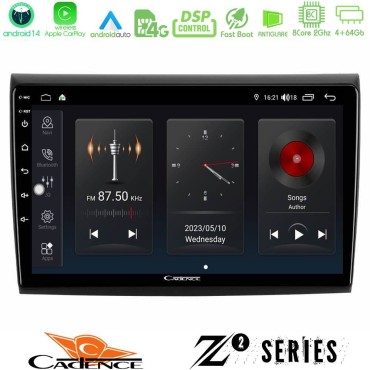 Cadence Z2 Series 8Core Android14 4+64GB  Fiat Bravo Navigation Multimedia Tablet 9" Με Carplay &amp; Android Auto