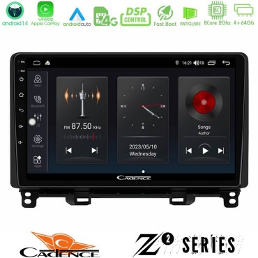 Cadence Z2 Series 8Core Android14 4+64GB  Honda Jazz 2021-2025 Navigation Multimedia Tablet 9" Με Carplay & Android Auto