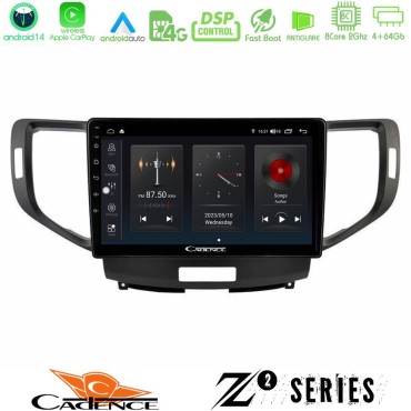 Cadence Z2 Series 8Core Android14 4+64GB  Honda Accord 2008-2015 Navigation Multimedia Tablet 9" Με Carplay &amp; Android Auto