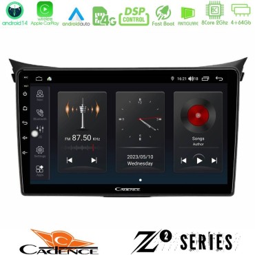 Cadence Z2 Series 8Core Android14 4+64GB  Hyundai i30 2012-2017 Navigation Multimedia Tablet 9" Με Carplay & Android Auto Cadence Z2 Series 8Core Android14 4+64GB  Hyundai i30 2012-2017 Navigation Multimedia Tablet 9" Με Carplay & Android Auto