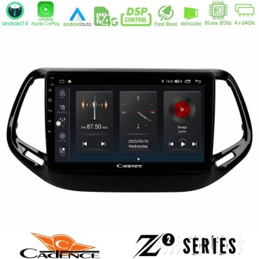 Cadence Z2 Series 8Core Android14 4+64GB  Jeep Compass 2017&gt; Navigation Multimedia Tablet 10" Με Carplay & Android Auto