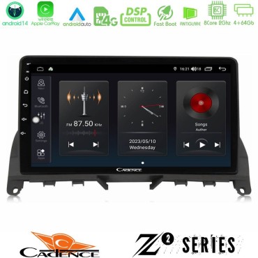 Cadence Z2 Series 8Core Android14 4+64GB  Mercedes C Class W204 Navigation Multimedia Tablet 9" Με Carplay & Android Auto