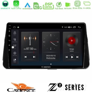 Cadence Z2 Series 8Core Android14 4+64GB  Nissan Micra K14 Navigation Multimedia Tablet 10" Με Carplay & Android Auto