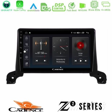 Cadence Z2 Series 8Core Android14 4+64GB  Peugeot 3008/5008 2017-2023 Navigation Multimedia Tablet 9" Με Carplay & Android Auto