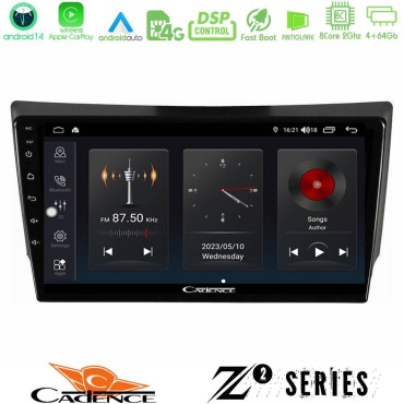 Cadence Z2 Series 8Core Android14 4+64GB Ssangyong Rexton 2002-2006 Navigation Multimedia Tablet 9" Με Carplay &amp; Android Auto