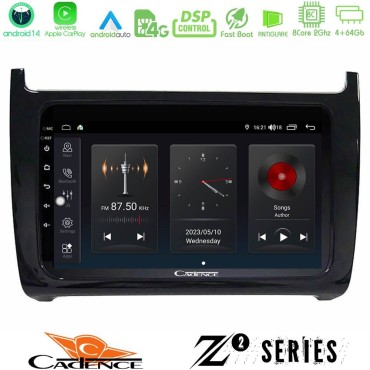 Cadence Z2 Series 8Core Android14 4+64GB  Vw Polo 2009-2014 Navigation Multimedia Tablet 9" Με Carplay & Android Auto