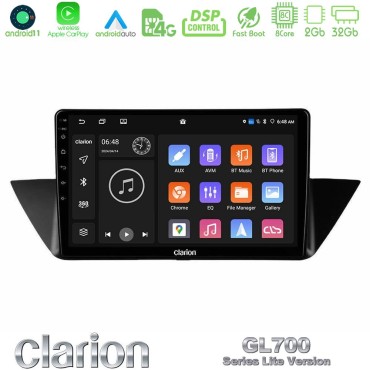 Clarion GL700 Lite Series 8Core Android11 2+32GB BMW Χ1 E84 Navigation Multimedia Tablet 10" Με Carplay &amp; Android Auto