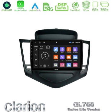 Clarion GL700 Lite Series 8Core Android11 2+32GB Chevrolet Cruze 2009-2012 Navigation Multimedia Tablet 9" Με Carplay &amp; Android Auto