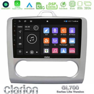 Clarion GL700 Lite Series 8Core Android11 2+32GB Ford Focus Auto AC Navigation Multimedia Tablet 9" Με Carplay &amp; Android Auto