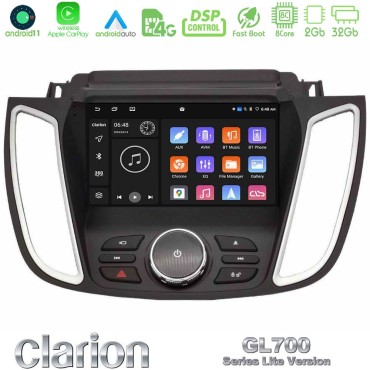 Clarion GL700 Lite Series 8Core Android11 2+32GB Ford Kuga/C-Max 2013-2019 Navigation Multimedia Tablet 9" Με Carplay &amp; Android Auto