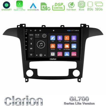 Clarion GL700 Lite Series 8Core Android11 2+32GB Ford S-Max 2006-2012 Navigation Multimedia Tablet 9" Με Carplay &amp; Android Auto