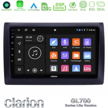 Clarion GL700 Lite Series 8Core Android11 2+32GB Fiat Stilo Navigation Multimedia Tablet 9" Με Carplay &amp; Android Auto