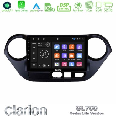 Clarion GL700 Lite Series 8Core Android11 2+32GB Hyundai i10 2014-2020 Navigation Multimedia Tablet 9" Με Carplay &amp; Android Auto