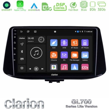 Clarion GL700 Lite Series 8Core Android11 2+32GB Hyundai i30 Navigation Multimedia Tablet 9" Με Carplay &amp; Android Auto